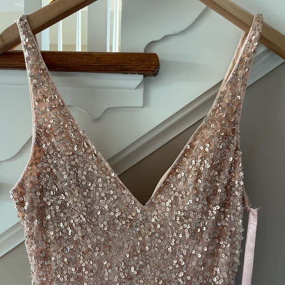 Mac Duggal Sequin High Slit Gown - Picture 5 of 16